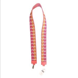 Anthropologie Bag Strap Beaded Chevron Pink Orange & White NWT